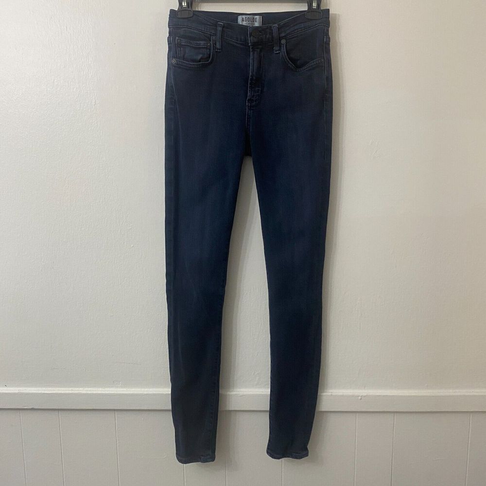 Agolde Womens Jeans Riley High Rise Straight Stretch Western Rodeo Blue‎ 25